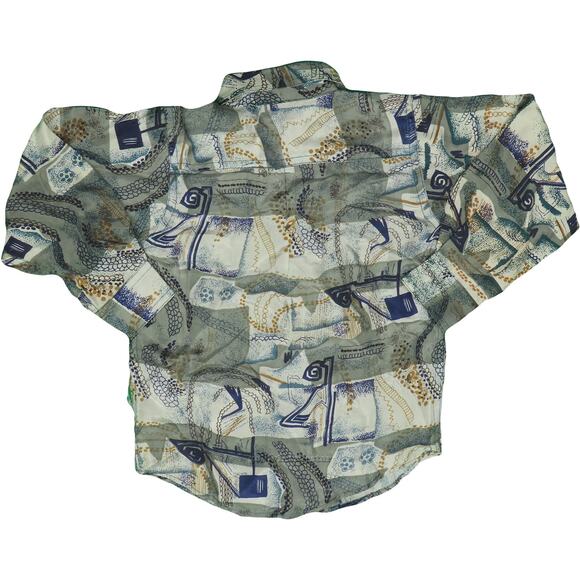 Vintage Intro New Wave Funky Abstract All Over Print Boys Kids 100% Silk Shirt S - Picture 4 of 4
